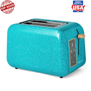 Digital 2-Slice stainless steel Toaster Teal Speckle Touch Display Bagel Defrost - Picture 1 of 6