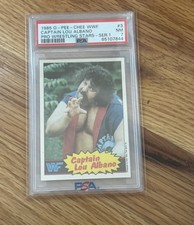 1985 WWF OPC Captain Lou Albano Rookie Card  O-Pee-Chee PSA 7 RC #3