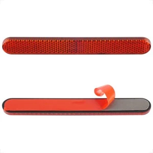 Motorcycle Red Reflectors Stick-On 5.47 Inch Oval Bike Reflector Self Adhesive - Picture 1 of 7
