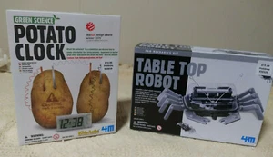 Set of 2 Projects: Table Top Robot Crab Fun Mechanics Kit & Potato Clock Green S - Picture 1 of 6