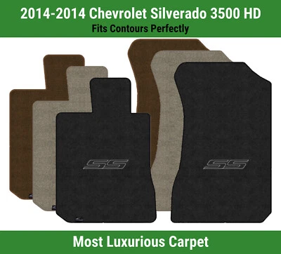 Tapetes carpete dianteiro Lloyd Luxe para Chevrolet Silverado 3500 HD 14 com logotipo preto SS - Imagem 1 de 4