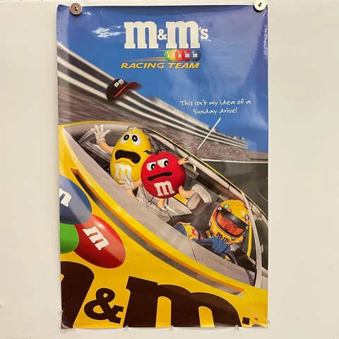 Vintage Promotional Poster 1998 M&M's Racing Team Nascar #36 Ernie Irvan 16 Cover