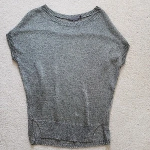 Vince Silver Metallic Open Knit Top szS - Picture 1 of 11