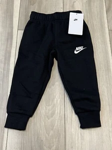 NWT Nike Toddler Boys Fleece Ribbed Cuff Jogger Sweat Pants 76B252 Black Size 2T - Picture 1 of 7