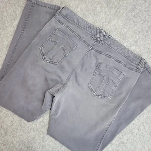 Tripp NYC Jeans Womens 12R Gray Gothic Grunge Y2K X-Stitch Back Zip Streetwear - Picture 1 of 13