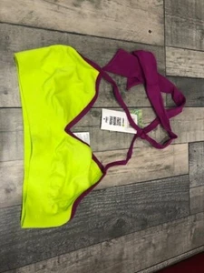 zumba lime/purple halter neck bra top fitness dance Size L/XL XXL 12-14-16-18 - Picture 1 of 2