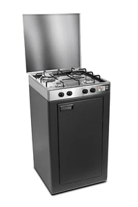 CFParker Fornello cucina acciaio inox a gas gpl/metano 4 fuochi con mobile grigi - Foto 1 di 4