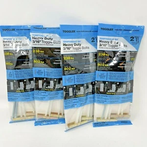 New Lot of 8 Toggler Shaptoggle Ba Heavy  Duty 3/16" Toggle Bolts Holds 238 lb - Picture 1 of 8