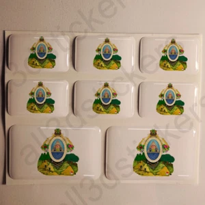 Sticker Honduras Resin Domed Stickers Honduras Coat of Arms 3D Vinyl Adhesive - Picture 1 of 1