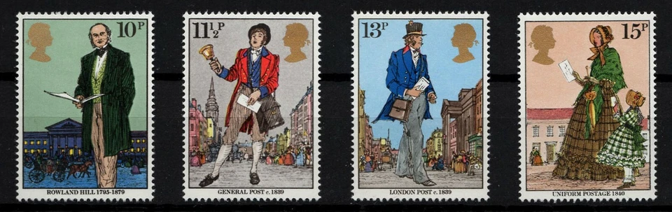 GREAT BRITAIN, SCOTT # 871-874, MNH SET SIR ROWLAND HILL, OTHER HISTORIC FIGURES - Image 1 of 1