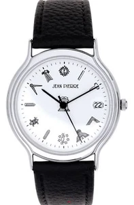 Gents Chrome Finish Wristwatch Calendar with Masonic Symbols Luxury Gift Box - Picture 1 of 2