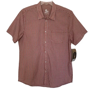 Camisa manga corta Urban By Chef Works para hombre grande a cuadros rojos nueva con etiquetas - Imagen 1 de 7
