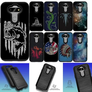 For [LG Risio 4 / Tribute Monarch][EMBOSSED DUO SET8] Dual Layer Grip Case - Picture 1 of 81