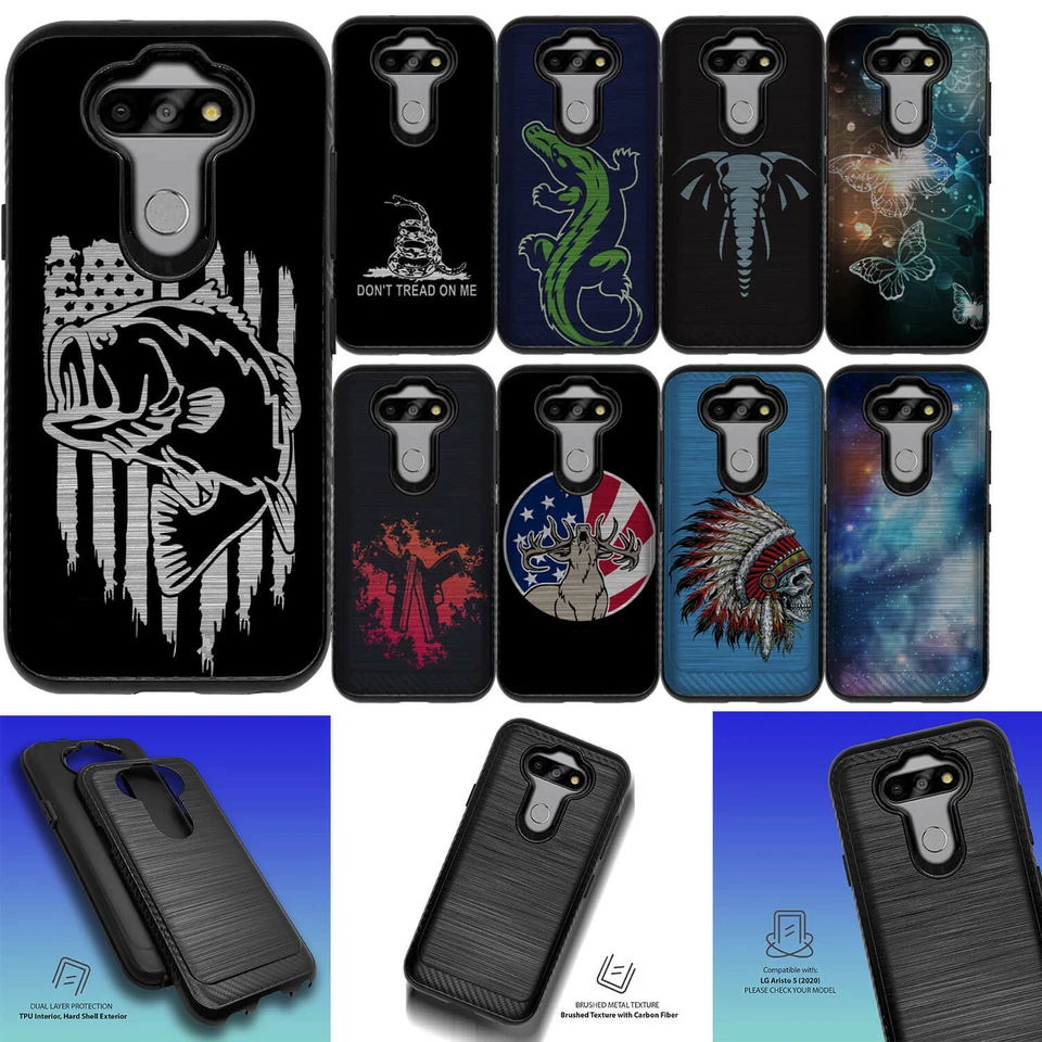 For [LG Risio 4 / Tribute Monarch][EMBOSSED DUO SET8] Dual Layer Grip Case - Image 1 of 1