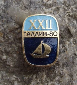 1980 XXII Moscow Summer Olympic Games Yacht Sailing Boat Water Pin Badge - Picture 1 of 2