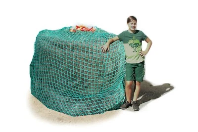 TITAN-HEUNETZ Profi- Heunetz Rundballen Ø110-170cm XXL 1,6x1,6x1,8m - Masche 6cm - 6mm Kordel