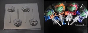 TEENAGE MUTANT NINJA CABEZA DE TORTUGA TMNT molde cara de chocolate caramelo - Imagen 1 de 1