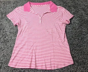 Damen Oberteil Shirt M weiß rosa gestreift Kurzarm - Bild 1 von 7