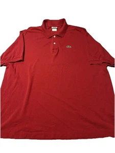 Lacoste Shirt Mens XXXXL 9 Red Polo Minimalist Preppy Classic Devanlay 4XL Vtg - Picture 1 of 9