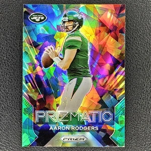 AARON RODGERS 2023 Panini Prizm Football GREEN CRACKED ICE Prizmatic #8 - Picture 1 of 2