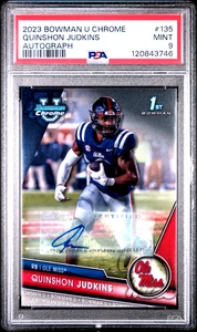 Quinshon Judkins CLEVELAND RC Auto 2023 Bowman Chrome U 1st MINT PSA 9 - Picture 1 of 2
