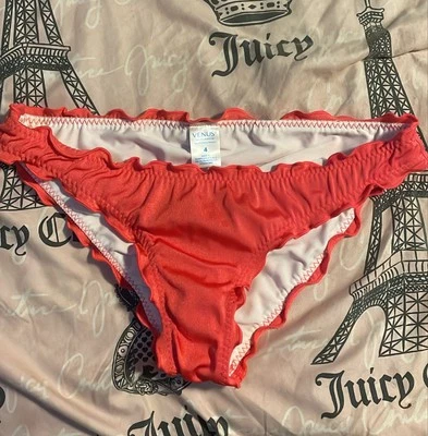 Victoria's Secret плавать мини бикини низ нахальный собранными в Рюш назад розовый размер 4 новый без ЯРЛЫКОВ - Изображение 1 из 3