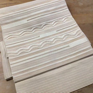 Nagoya Obi Summer Beige Fabric Geometric Pattern Gently Used Multiple Purchase - Picture 1 of 6