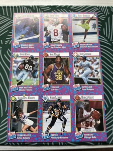 SPORTS ILLUSTRATED FOR KIDS 1993 CARD SHEET STEVE YOUNG KARL MALONE LEMIEUX - Bild 1 von 2