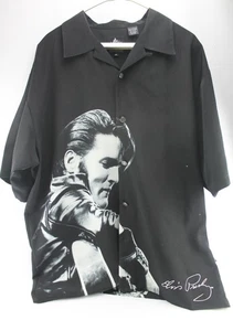 Elvis Presley Dress Button Up Shirt Mens Dragonfly Clothing XL Shirt Black - Picture 1 of 3
