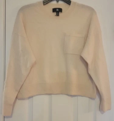 Suéter Pullover Recortado 100% Cachemira Banana Republic Caro Nuevo con Etiquetas Marfil M Foto 1 de 4