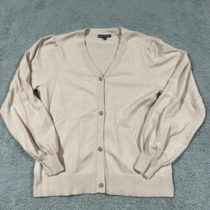 Cardigan donna Adrianna Papell rosa chiaro scollo a V bottoni scintillanti M vacanza - Foto 1 di 11