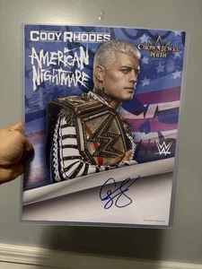 WWE Crown Jewel Perth Cody Rhodes Signed 11x14 Photo Autograph Top Loader Rare - Picture 1 of 1