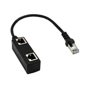 1 à 2 sockets LAN Ethernet connecteur réseau splitter extender adaptateur - Photo 1/7