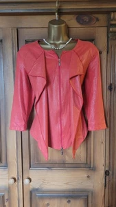 BNWT Frank Lyman Orange/Red Faux Leather Biker Style Jacket Size 10 RRP £169 - Picture 1 of 5