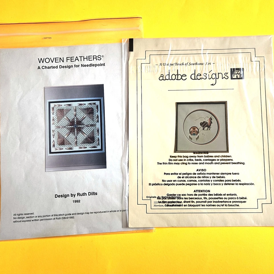 1 CROSS STITCH & 1 NEEDLEPOINT STITCH GUIDE LOT:  SOUTHWESTERN THEME  BM - Image 1 of 1