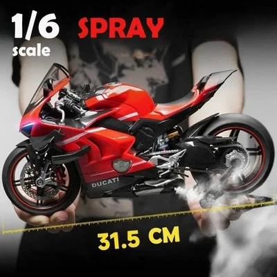Diecast Spray 1:6 Ducati V4 Motorcycle Alloy Model Collection Miniature Voiture - Image 1 of 4