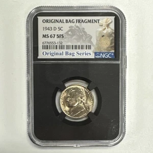 1943-D Jefferson Nickel Original Bag Fragment NGC MS67 5FS Full Steps - Picture 1 of 10