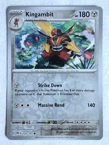 Juego de cartas coleccionables Pokémon Kingambit 150 llamas de obsidiana holograma inverso - Imagen 1 de 4