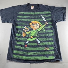 Vintage 00s The Legend of Zelda Wind Waker T Shirt Mens L Nintendo NES Promo