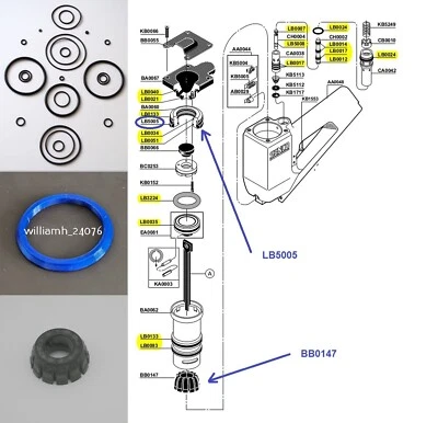 AFTERMARKET FOR SENCO Senco Finish Nailer SFN2 SFN2-B O ring Kit + LB5005 + BB0147 Piston Stop bumper