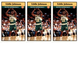 (3) 1992 Panini Stickers #57 Eddie Johnson Seattle SuperSonics Card Lot - Picture 1 of 2