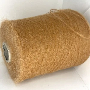 Camel Beige ALPACA WOOL FLUFFY Yarn on Cone LACE WEIGHT Crafts *USA TARIFF FREE* - Picture 1 of 5