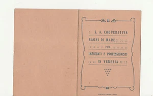 TESSERA S.A. COOPERATIVA BAGNI DI MARE IMPIEGATI PROFESSIONISTI VENEZIA VENETO - Foto 1 di 2