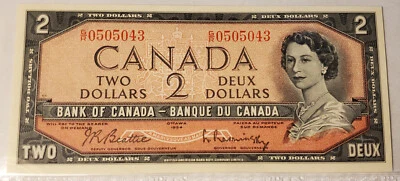 1954 CANADA $2 DOLLAR BILL - PCGS CERTIFIED GEM UNC 65 PPQ - BANK NOTE - Image 1 of 3