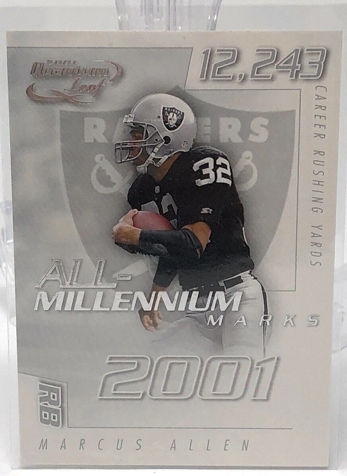 2001 Quantum Leaf All-Millennium Marks Insert MARCUS ALLEN #/1000 Raiders SP - Image 1 of 2