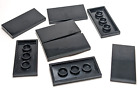 Lego - Lot Of 8 - Black Tile 2 X 4 With Groove