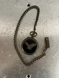 Vintage Benrus Quartz Pocket Watch Eagle Hunter Case with Chain - Picture 1 of 3