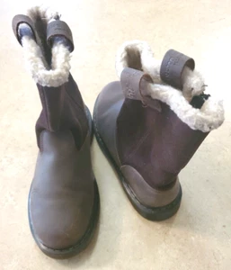 Dr Martens Juney Y High Ankle Faux Fur Suede Leather Brown Boots Size US 5 EU 36 - Picture 1 of 9