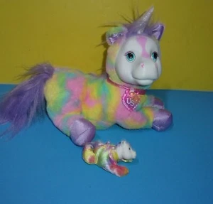 Unicorn Surprise Crystal Mother 1 Baby Stuffed Pastel Tie Dye Rainbow 10" Plush - Picture 1 of 2