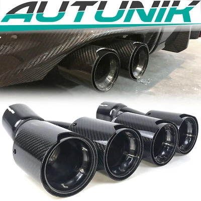 Carbon Fiber Muffler Tips Exhaust Pipe For BMW G30 525i 530i 540i M-Sport 2017+ - Image 1 of 4